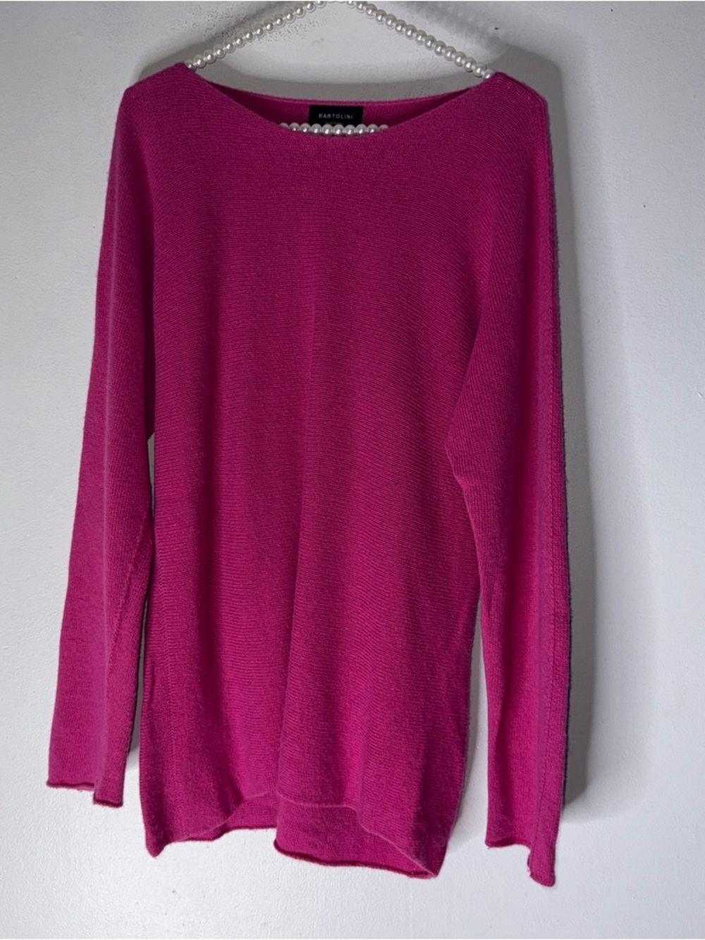 bartolini sweater Merino Wool Cashmere Blend Hot Pink‎ Tunic Size M